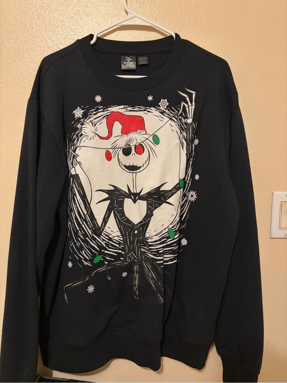 Disney Jack Skellington Crewneck Sweater in Black with Red & Green Accents